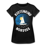 Küstenkind Nordsee - Frauen Oversize T-Shirt - Schwarz