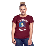 Küstenkind Nordsee - Frauen Oversize T-Shirt - Bordeaux