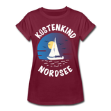 Küstenkind Nordsee - Frauen Oversize T-Shirt - Bordeaux