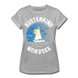 Küstenkind Nordsee - Frauen Oversize T-Shirt - Grau meliert