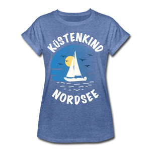 Küstenkind Nordsee - Frauen Oversize T-Shirt - Denim meliert