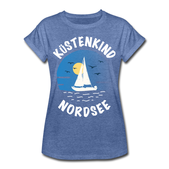 Küstenkind Nordsee - Frauen Oversize T-Shirt - Denim meliert