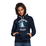 Küstenkind Ostsee - Frauen Kontrast-Hoodie - Navy/Grau meliert