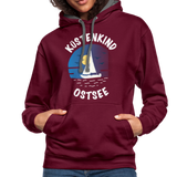 Küstenkind Ostsee - Frauen Kontrast-Hoodie - Weinrot/Anthrazit