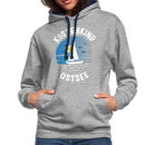 Küstenkind Ostsee - Frauen Kontrast-Hoodie - Grau meliert/Navy