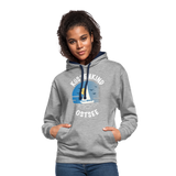 Küstenkind Ostsee - Frauen Kontrast-Hoodie - Grau meliert/Navy