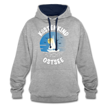 Küstenkind Ostsee - Frauen Kontrast-Hoodie - Grau meliert/Navy