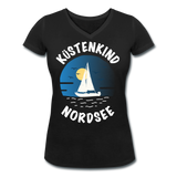 Küstenkind Nordsee - Frauen Bio-T-Shirt mit V-Ausschnitt von Stanley & Stella - Schwarz