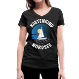 Küstenkind Nordsee - Frauen Bio-T-Shirt mit V-Ausschnitt von Stanley & Stella - Schwarz