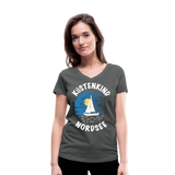 Küstenkind Nordsee - Frauen Bio-T-Shirt mit V-Ausschnitt von Stanley & Stella - Anthrazit