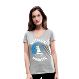 Küstenkind Nordsee - Frauen Bio-T-Shirt mit V-Ausschnitt von Stanley & Stella - Grau meliert