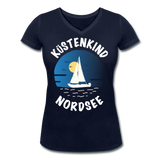 Küstenkind Nordsee - Frauen Bio-T-Shirt mit V-Ausschnitt von Stanley & Stella - Navy