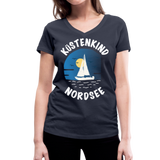 Küstenkind Nordsee - Frauen Bio-T-Shirt mit V-Ausschnitt von Stanley & Stella - Navy