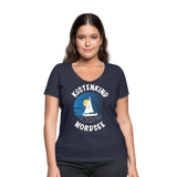 Küstenkind Nordsee - Frauen Bio-T-Shirt mit V-Ausschnitt von Stanley & Stella - Navy