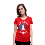 Küstenkind Nordsee - Frauen Bio-T-Shirt mit V-Ausschnitt von Stanley & Stella - Rot