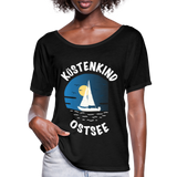 Küstenkind Ostsee - Frauen T-Shirt mit Fledermausärmeln von Bella + Canvas - Schwarz