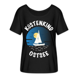 Küstenkind Ostsee - Frauen T-Shirt mit Fledermausärmeln von Bella + Canvas - Schwarz