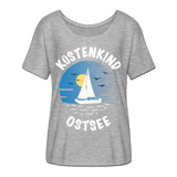 Küstenkind Ostsee - Frauen T-Shirt mit Fledermausärmeln von Bella + Canvas - Grau meliert