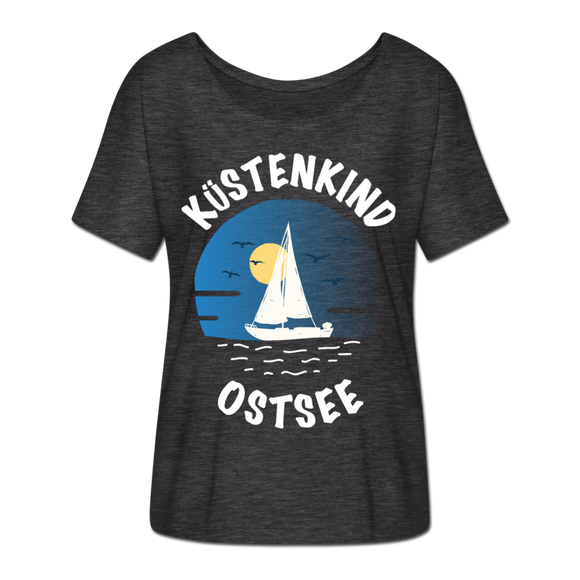 Küstenkind Ostsee - Frauen T-Shirt mit Fledermausärmeln von Bella + Canvas - Anthrazit