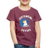 Küstenkind Ostsee - Kinder Premium T-Shirt - Bordeauxrot meliert