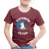 Küstenkind Ostsee - Kinder Premium T-Shirt - Bordeauxrot meliert