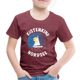 Küstenkind Nordsee - Kinder Premium T-Shirt - Bordeauxrot meliert