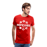 Nordsee Symbole - Männer Premium T-Shirt - Rot