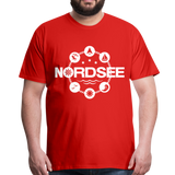 Nordsee Symbole - Männer Premium T-Shirt - Rot