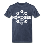 Nordsee Symbole - Männer Premium T-Shirt - Blau meliert