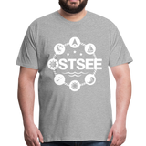 Ostsee Symbole - Männer Premium T-Shirt - Grau meliert