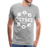 Ostsee Symbole - Männer Premium T-Shirt - Grau meliert