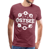 Ostsee Symbole - Männer Premium T-Shirt - Bordeauxrot meliert