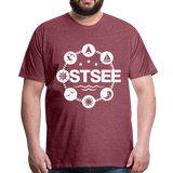 Ostsee Symbole - Männer Premium T-Shirt - Bordeauxrot meliert