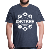 Ostsee Symbole - Männer Premium T-Shirt - Blau meliert