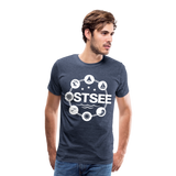 Ostsee Symbole - Männer Premium T-Shirt - Blau meliert