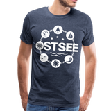 Ostsee Symbole - Männer Premium T-Shirt - Blau meliert