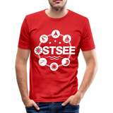 Ostsee Symbole - Männer Slim Fit T-Shirt - Rot