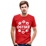 Ostsee Symbole - Männer Slim Fit T-Shirt - Rot