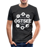 Ostsee Symbole - Männer Slim Fit T-Shirt - Schwarz