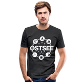 Ostsee Symbole - Männer Slim Fit T-Shirt - Schwarz