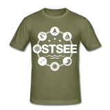 Ostsee Symbole - Männer Slim Fit T-Shirt - khaki Grün