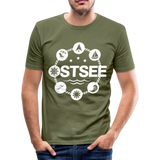 Ostsee Symbole - Männer Slim Fit T-Shirt - khaki Grün