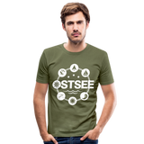 Ostsee Symbole - Männer Slim Fit T-Shirt - khaki Grün