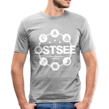 Ostsee Symbole - Männer Slim Fit T-Shirt - Grau meliert