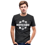 Nordsee Symbole - Männer Slim Fit T-Shirt - Schwarz