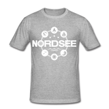 Nordsee Symbole - Männer Slim Fit T-Shirt - Grau meliert