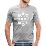 Nordsee Symbole - Männer Slim Fit T-Shirt - Grau meliert