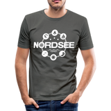 Nordsee Symbole - Männer Slim Fit T-Shirt - Graphite