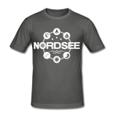 Nordsee Symbole - Männer Slim Fit T-Shirt - Graphite