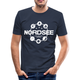 Nordsee Symbole - Männer Slim Fit T-Shirt - Navy